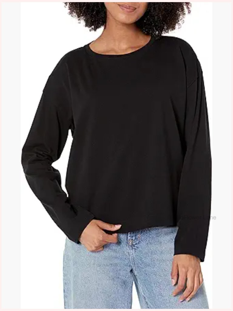 Long Sleeve Boat Neck Sweater Pullover Cotton Blend